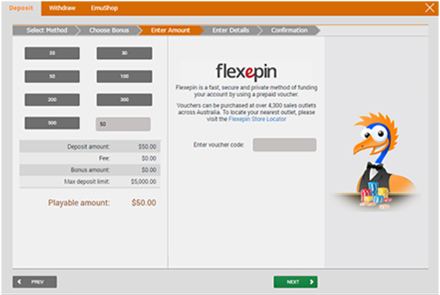 How to make a deposit with Flexepin Australia