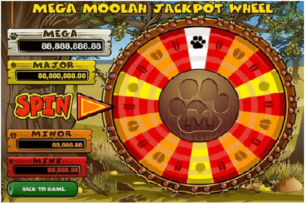Mega Moolah pokies game jackpot wheel