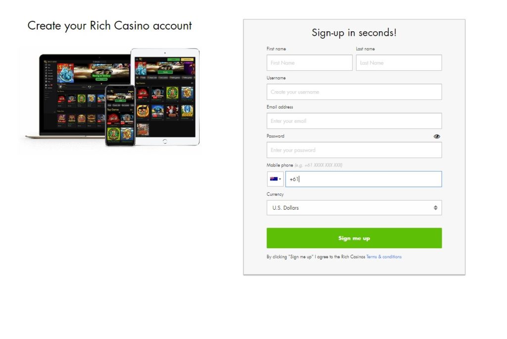 Rich Casino - Register your casino account