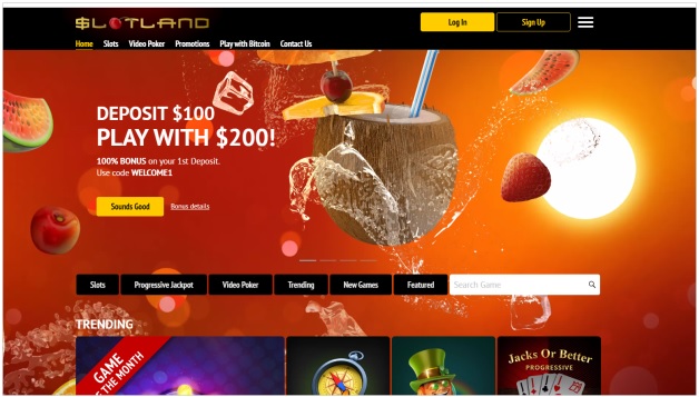 Slotland Casino Home Page