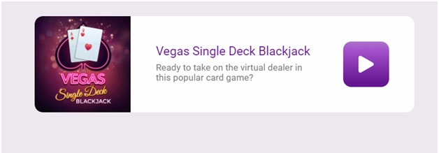 Vegas Single Deck Blackjack online